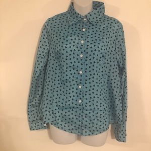 Simi Classic Long Sleeve Heart Blouse Womenโs XL